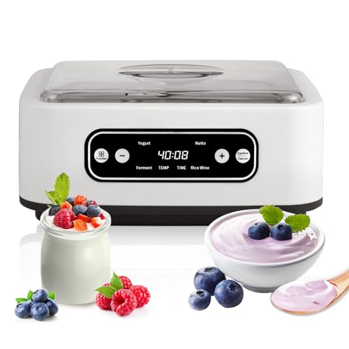 Easy Yogurt Maker for Perfect Homemade Yogurt, 1.7 QT Electric Fermenter for Greek Yogurt, Rice...