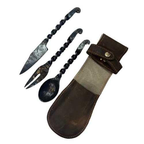 Elegant New Cutlery Set Iron Spoon Fork Knife Viking Medieval Feastware Feasting