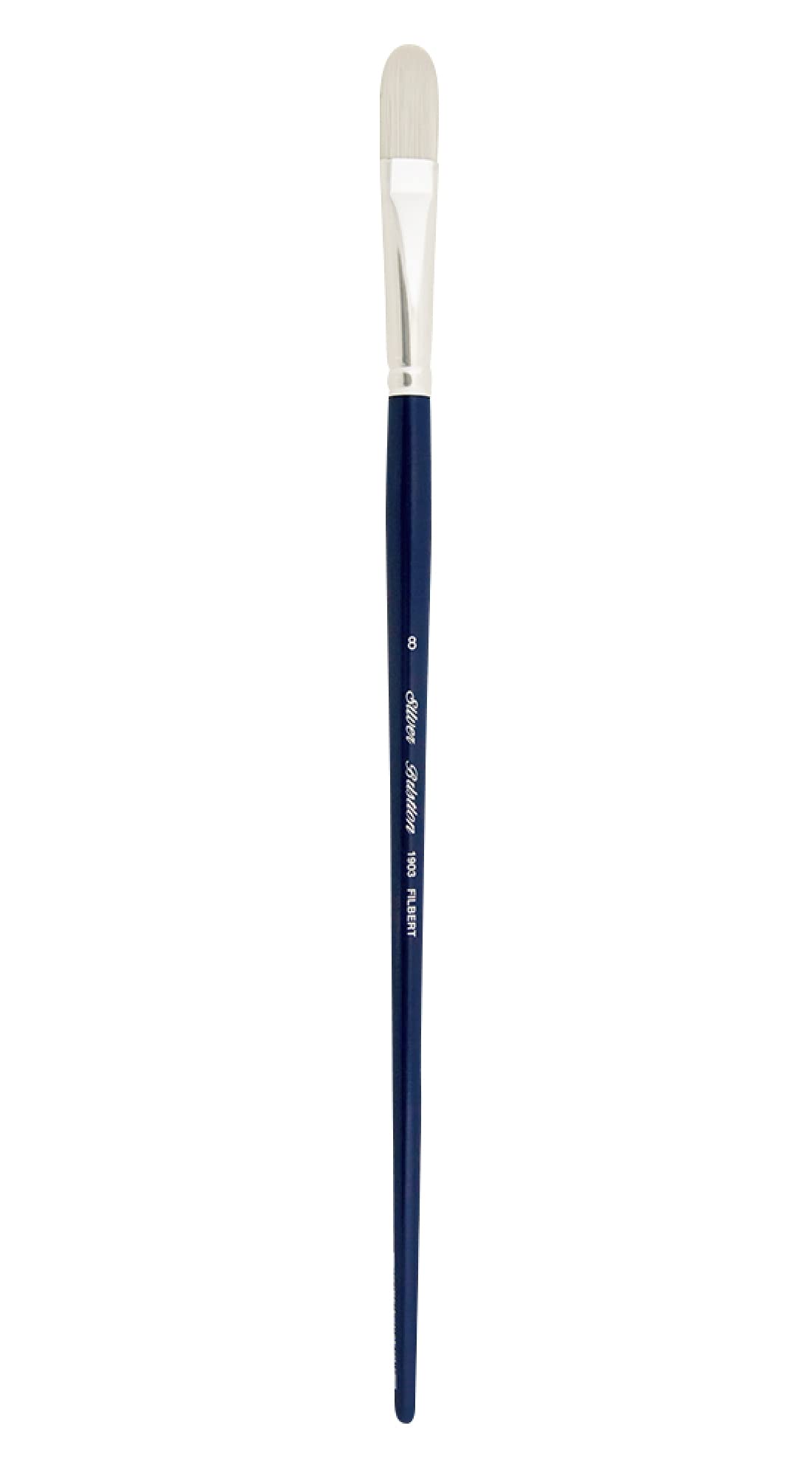 Silver Brush Bristlon Filbert Long Handle Brush, Synthetic Bristle, Cobalt Blue, Size 8