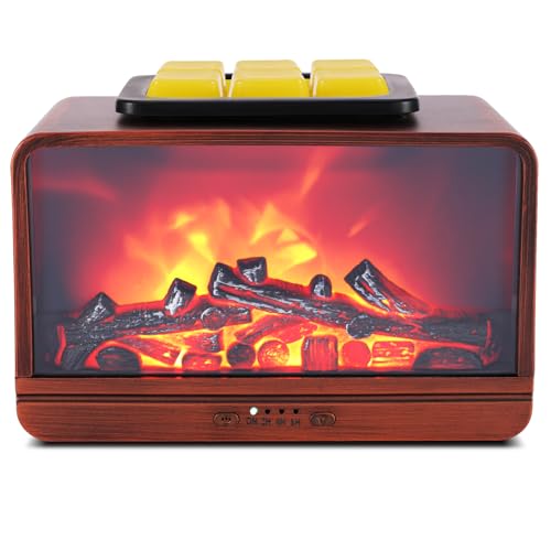 Lampade Profumate, Lampada Diffusore Oli Essenziali con Effetto Fiamma, 3 Livelli di Oscuramento, Tempistica, Lampada a Candela Profumataper Casa per Ufficio,Camera da Letto, Regali di Compleanno