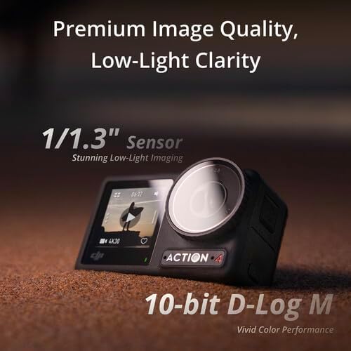 DJI Osmo Action 4 Camera Adventure Combo - Waterproof Action Camera with 4K UHD Video, 1/1.3" Sensor, Stabilization, Dual Screens, for Vlogging, Travel & Sports + 32GB Card & 50 Piece Accessory Kit - Image 2