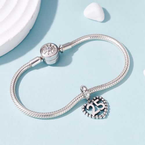 Image of 925 Sterling Silver Number Charm fits Pandora, Gift for Women