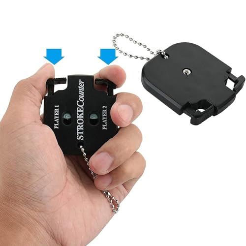 2 Stück Golf Ergebnis Zähler, Golf Scorer Zähler mit 2 Karabiner golf Ergebnis Indikator Handzähler zähler Spieler Schlagzähler mit Schlüsselkette für 2 Players Score Counters (Schwarz und Weiß)