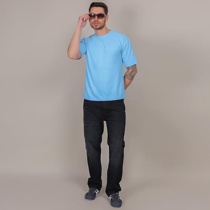 Image of Solid Self Design Oversized Tshirt for Men | Oversize T-Shirts for Men | Men Drop Shoulder Tshirts | Bagy Fit Men Tshirt