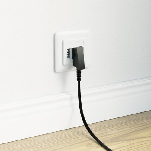 deleyCON 10m Telefonkabel TAE-F Stecker auf RJ11 Stecker Int. Norm 6P4C Flachkabel Analoge Endgeräte an TAE-F Telefondose Telefon Fax Modem Router Anrufbeantworter Schwarz