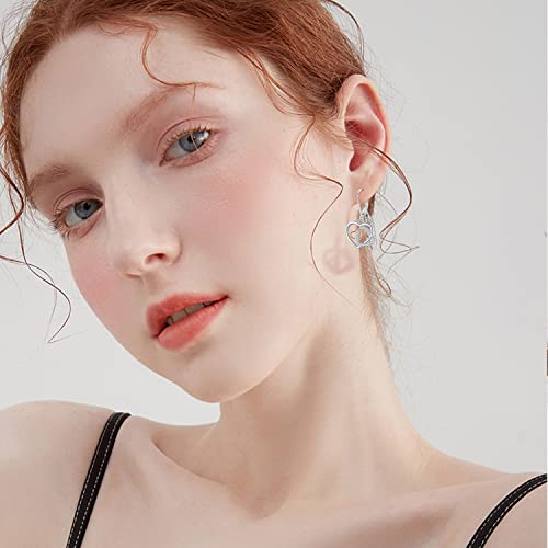 Birthstone Drop Earring 925 Sterling Silver Heart Dangle Earrings Double Heart Jewelry Gifts for Women Valentine's Day Mothers Day2