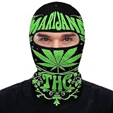 Cute Soft Trippy Weed Leaf Green Art Full Face Mask, Sun Protection Ski Mask, Balaclava Face Cover for Outdoor Motorcycle Riding Sports