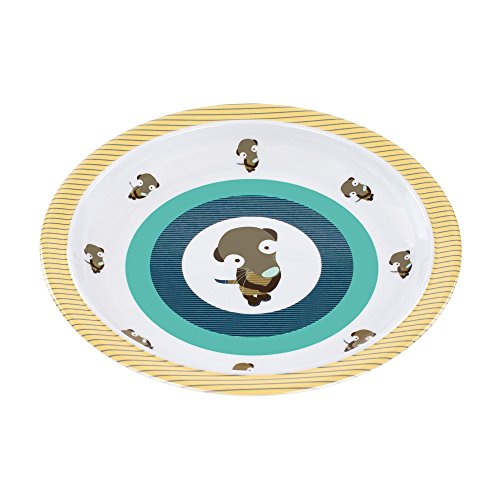 Lässig 1310009807 Teller mit Silikonboden, Wildlife Erdmännchen, grün