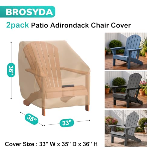 Image of Adirondack Outdoor Chair Covers Waterproof 33 inch Wx35 Dx36 H, Brown