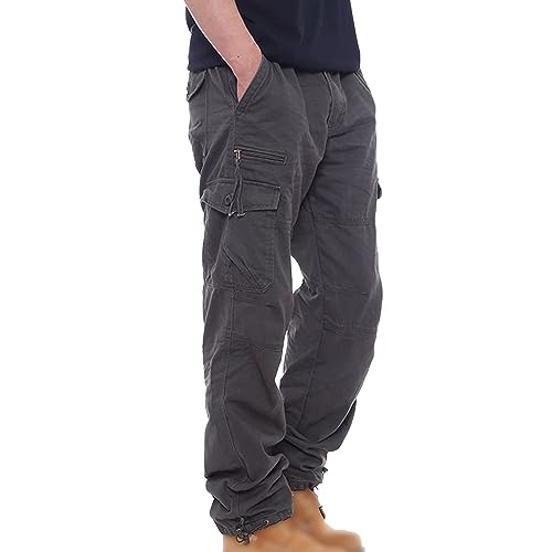 Pantalones cargo ligeros con múltiples bolsillos y cremallera