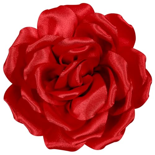 4334 red rose hair clip large flower brooches for women  charming flowers pins for clothes  turn heads with stylish rose hair clip flower brooch pin for clothes amp clips for woman