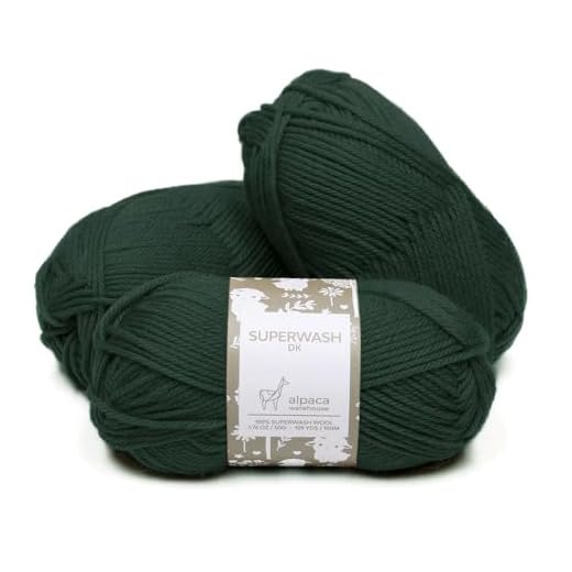 100% Pure Wool Yarn Superwash Set of 3 Skeins (150 Grams) DK Weight - Sourced Directly from Peru - Heavenly Soft and Perfect for Knitting and Crocheting (Forest Green)