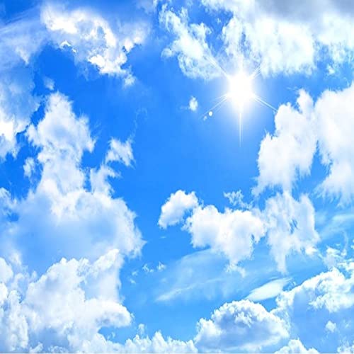 Sky Wall Mural Clouds Large Wallpaper Ceiling Art Decor Paintings Removable Peel And Stick Sticker, Nursery Bedroom Living Room Decor Mural 98X69 Inch #TOP1