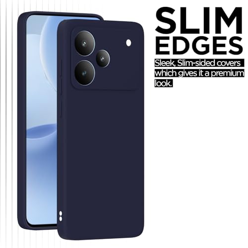 Image of Outlouders Back Cover for Realme P4 5G | Camera Protection | Durable Soft Matte Silicone Bumper Case (Blue)
