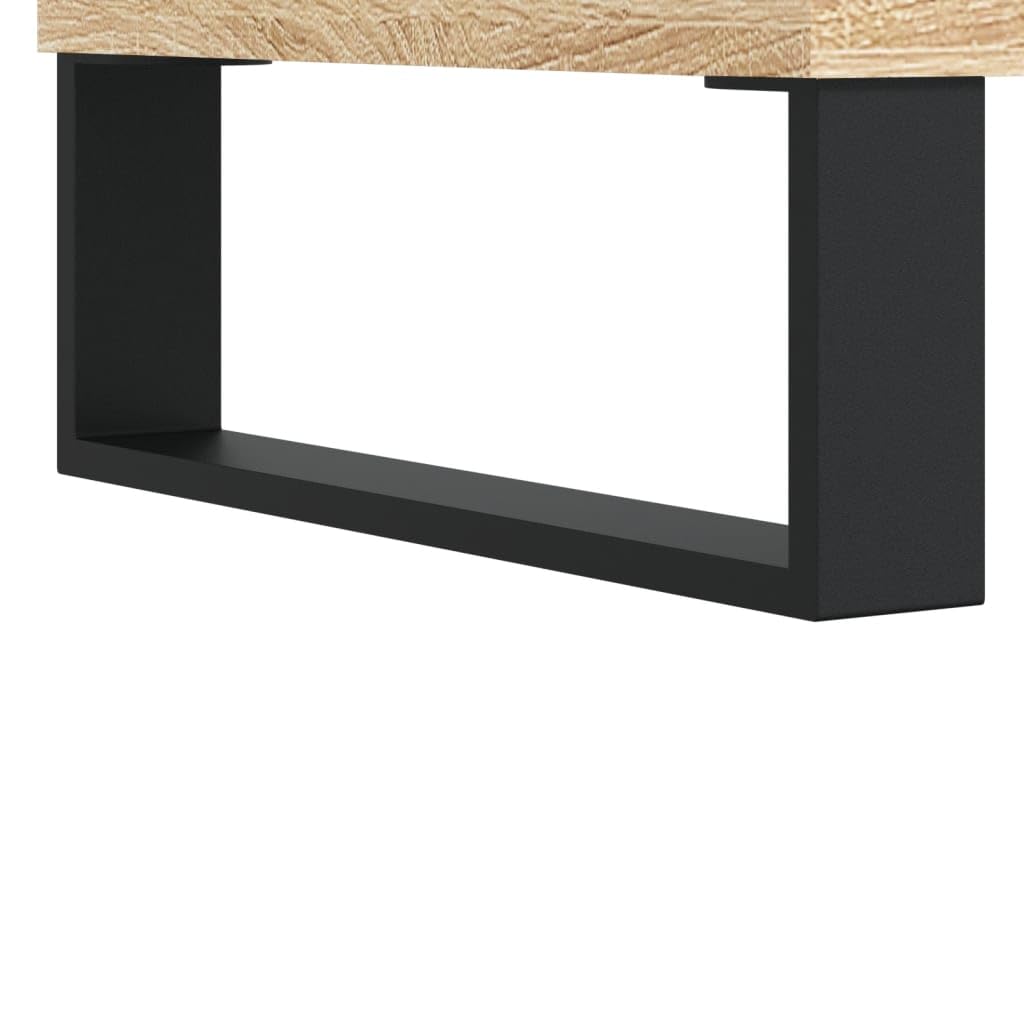 Armadio per dischi in rovere Sonoma, con gambe in ferro, 100 x 38 x 48 cm, spazio per dischi in vinile e LP in vinile, stabile, con ripiano per giradischi, soggiorno, ufficio