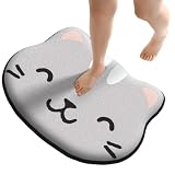 CJFBDFC Tappeto da Bagno Tappetino A Forma Speciale di Flanella Spessa, Doccia Antiscivolo Resistente allo Sporco Super Assorbente-cat-50cmx80cm
