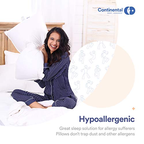 Continental Bedding Premium 100% White Goose Down Pillow. Queen Size [Soft] (Set of 2) - Thumbnail 3
