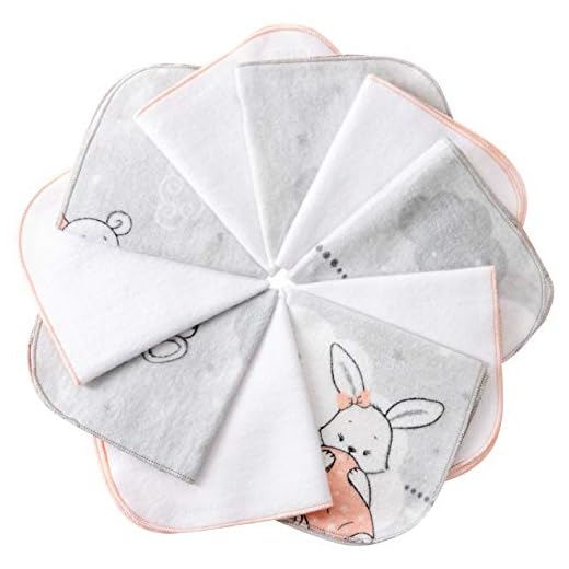 Molton Lot de 10 gants de toilette doux en flanelle 100% coton 25 x 25 cm