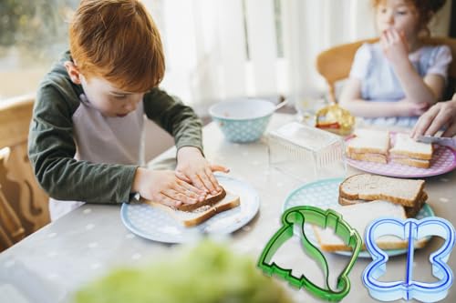 Sandwich Cutters for Kids Bread Vegetable Fruit Cookie Cutter Bento Box Complete Supplies and Accessories and Uncrustable Sealer for Boys and Girls Kids Lunch