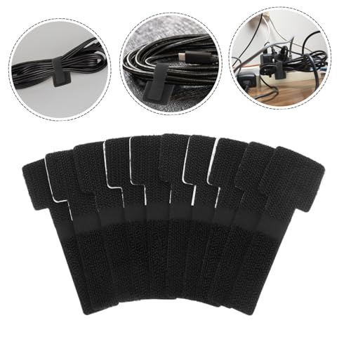 10 piezas de ataduras de cables reutilizables con adhesivo para organizar cables y cuerdas debajo del escritorio, cocina y oficina, cierre rápido y fácil para espacios ordenados miniatura 7