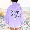 Generisch Letter Print Hoodies Long Sleeve Hoodie with Pockets (Purple, M) #2
