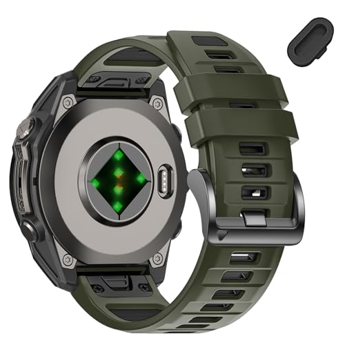VELEYOK 26mm Watchbands Compatible With Garmin Fenix 8 Pro/Quatix 8 51mm/Fenix 7X Pro/7X/6X Pro/6X/5X Plus/5X/3 HR,Silicone Quick-Fit Strap for tactix 8 51mm/7 pro/Enduro 3 2/Descent Mk3i-51mm/Mk2i