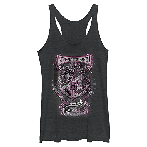 Harry Potter Women's Triwizard Tournament Hogwarts Shirt, Black Heather, L