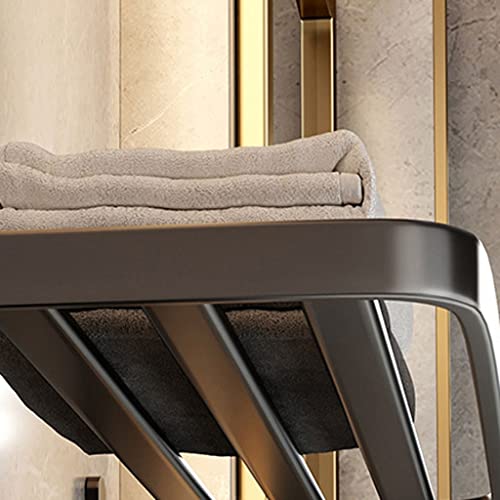 Toallero sin agujeros baño estante negro colgante de pared inodoro 50cm 6
