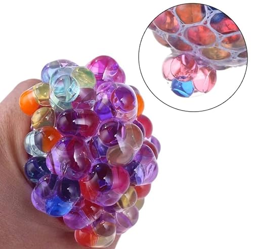 Image of Non-Toxic Rubber Sensory Squishy Mesh Soft Balls Toys for Kids, Slime Squishy Stress Relief Mesh Ball for Hand Therapy Relief, Stress Relief Toys to Help Anxiety, Autism, Ideal Gift (Pack of 2)