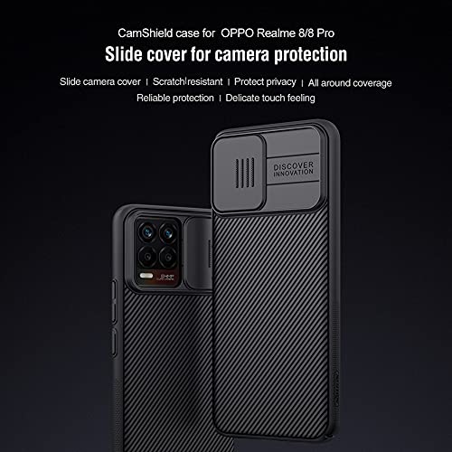 Image of Nillkin Case for Oppo Realme Real Me 8 / Realme 8 Pro (6.4 inch Inch) CamShield Slider Camera Close & Open Case Protect Black Color PC Finish