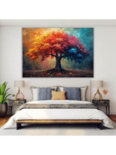 Toile arbre de vie avec cadre robuste pour une décoration murale durable - 4