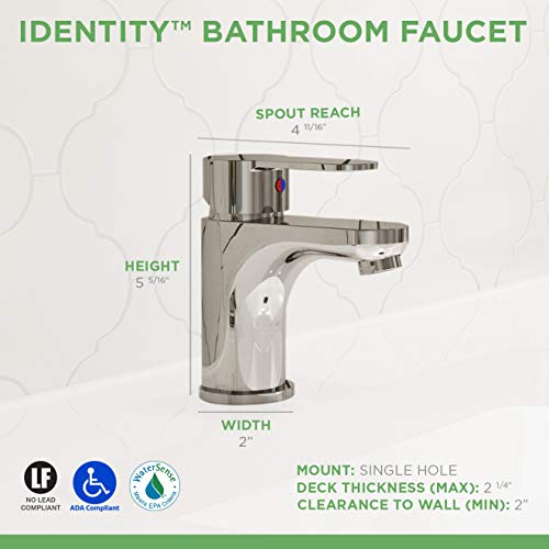 Symmons SLS-6712-1.5 Identity Single Hole Single-Handle Bathroom Faucet with Drain Assembly in Polished Chrome (1.5 GPM)