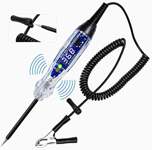 ATOBLIN Buzzer Test Light Automotive, 4-60V DC LED Digital Circuit Tester, Heavy Duty Light Tester with Voltmeter, Auto Voltage Tester Electric Probe Test Pen for Fuse, Battery, Polarity