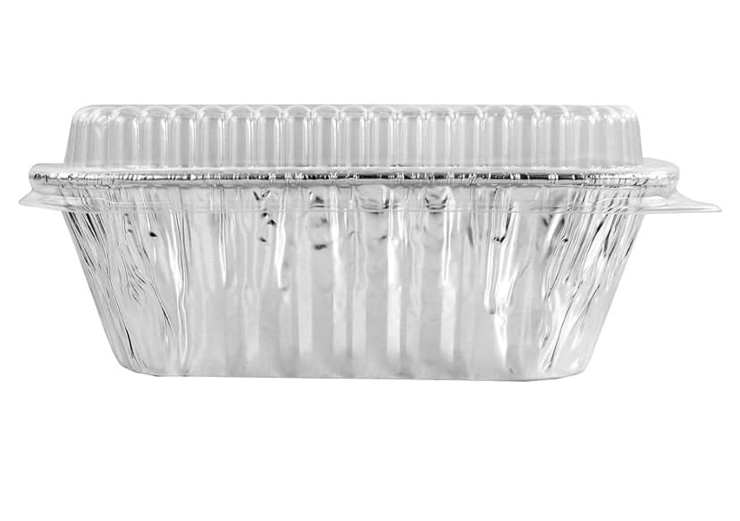 ProPac & Seal Mini moldes desechables de papel de aluminio con tapas transparentes de cúpula (paquete de 25) (25)