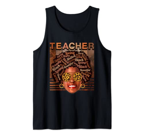 Black Teacher Magic Dope Afro African American Black History Camiseta sin Mangas