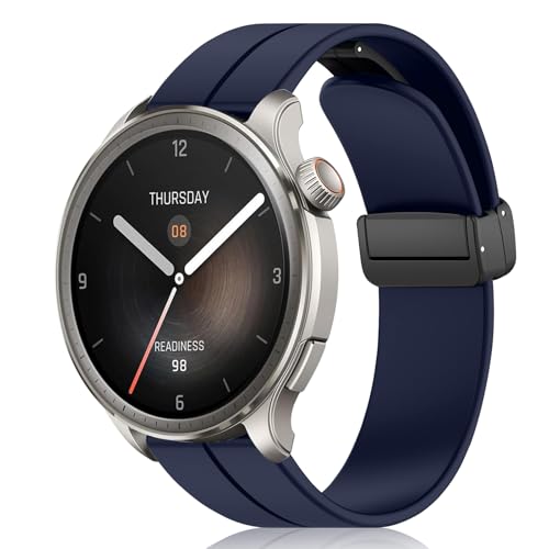 [RicYeel] 22mm ���C�t�� �V���R���o���h Amazfit Active Max/Balance 2/Balance/Bip 6/Bip 5/5 Unity �Ή� �����x���g �}�O�l�b�g�t�� �����ȒP �_�炩�� �X�g���b�v �X�|�[�c �ւ��x���g