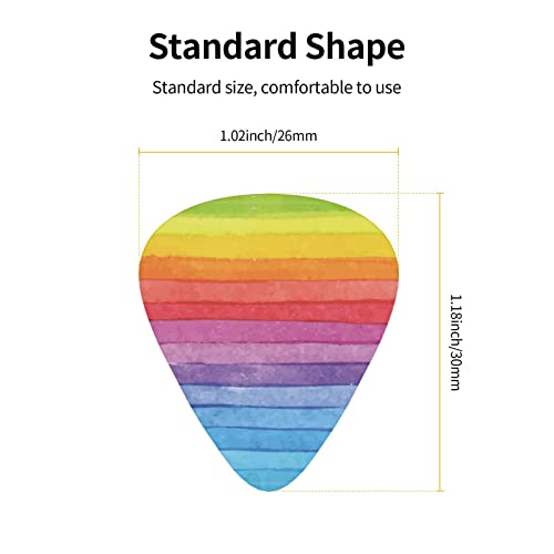 Ensemble de 12 médiators de guitare à rayures arc-en-ciel colorés pour guitare acoustique, guitare électrique… - Les Beatles, Paul McCartney, John Lennon, RIngo Starr, George Harrison Ensemble de 12 médiators de guitare à rayures arc-en-ciel colorés pour guitare acoustique, guitare électrique… – Image 5