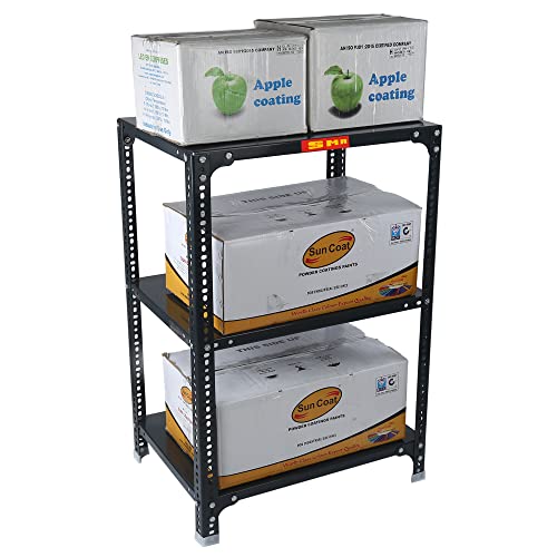 Image of SMR Prime CRC Sheet 24 Gauge Multipurpose Slotted Angle Rack with 3 Shelf for Home, Office & Industry - (36x24x18 in, 9.6 Kg | 16 Gauge Angle-Grey)