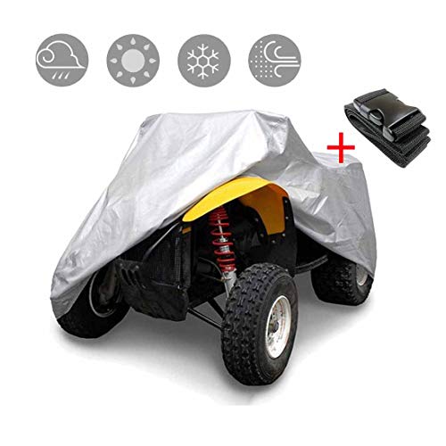 SHDlYE Waterproof Lawn Mower Cover, UTV/ATV Cover with Heavy Duty 190T Protects Snow Rain or Sun, Universal Size, with Storage Bag and Buckle,M