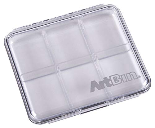 Image of ArtBin 6906AG Slim Line 6 Compartment 2-Pack, 4 inch x 4 inch Art & Craft Organizer Boxes, Set of [2] Plastic Storage Cases, Clear