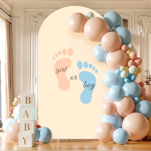 Image of Champagne Arch Cover 6.6FT Spandex Fitted Wedding Arch Stand Covers Round Top Chiara Arch Covers Stretchy Backdrop Cover for Birthday Party Ceremony Banquet Decoration