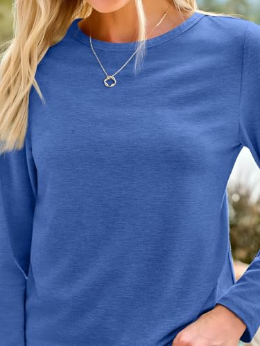 Image of AUTOMET Women's Long Sleeve Crewneck Shirts Casual Basic Tops
