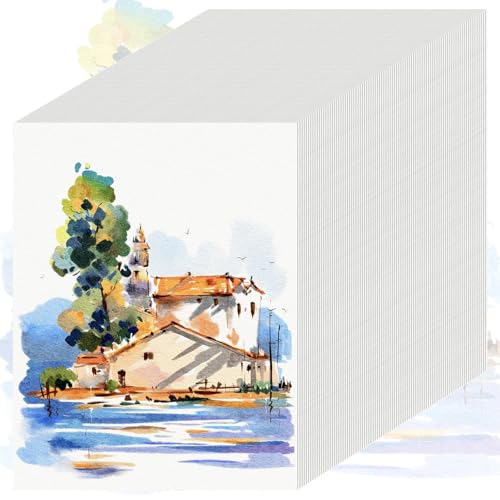 90 Sheets Watercolor Paper 8.5 x 11 110 LB/230 GSM Water Color Paper 8.5x11 Cold Press Watercolor Paper Bulk Watercolor Supplies for Kids Adults Art paper for Painting Sketching Acrylic Gouache