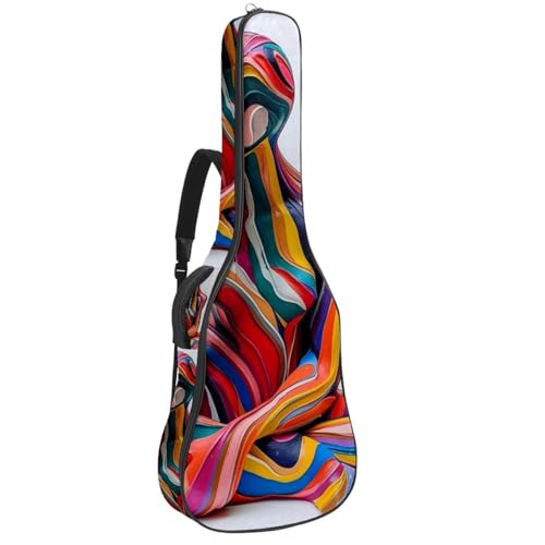 Housse guitare acoustique art coloré sac guitare classique 104 cm