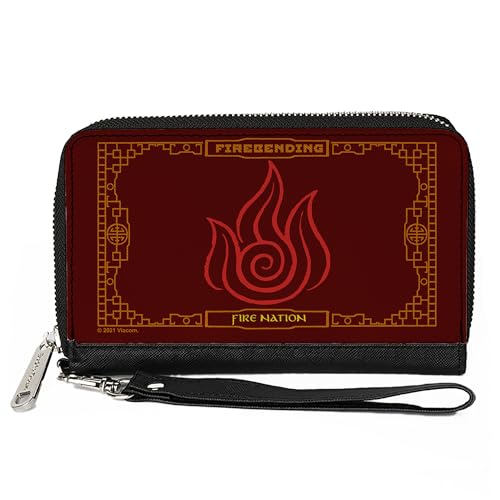 Buckle-Down Nickelodeon Wallet, Zip Around, Avatar the Last Airbender Firebending Fire Nation Icon Reds, Vegan Leather - Main Image
