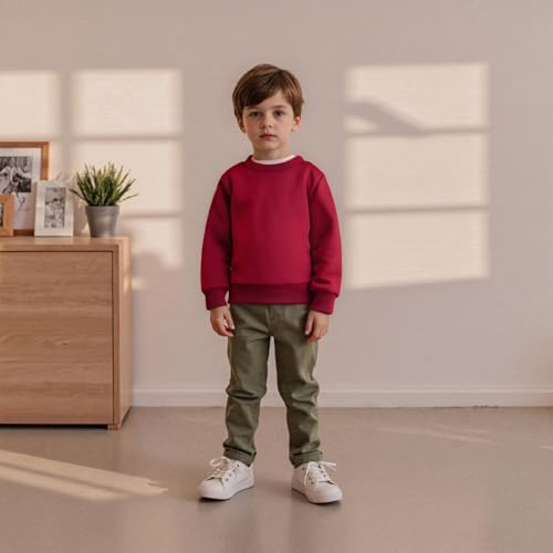 Toddler Kids Boy Girl Sweatshirt Solid Color Long Sleeve Round Neck Pullover Loose Tops3