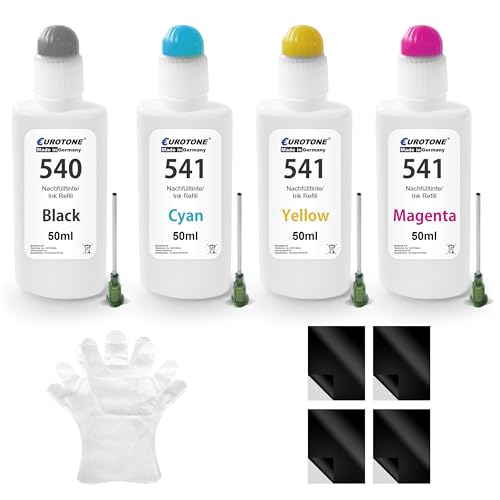 Eurotone PG540XL CL541XL Nachfülltintenset kompatibel für Canon MX370 MG2250 MX435 MG4150 MX395 MX515 MG3650 MX535 MG4140 MX375 MG3550 MG2140 Eurotone PG540XL CL541XL Nachfülltintenset kompatibel für Canon MX370 MG2250 MX435 MG4150 MX395 MX515 MG3650 MX535 MG4140 MX375 MG3550 MG2140