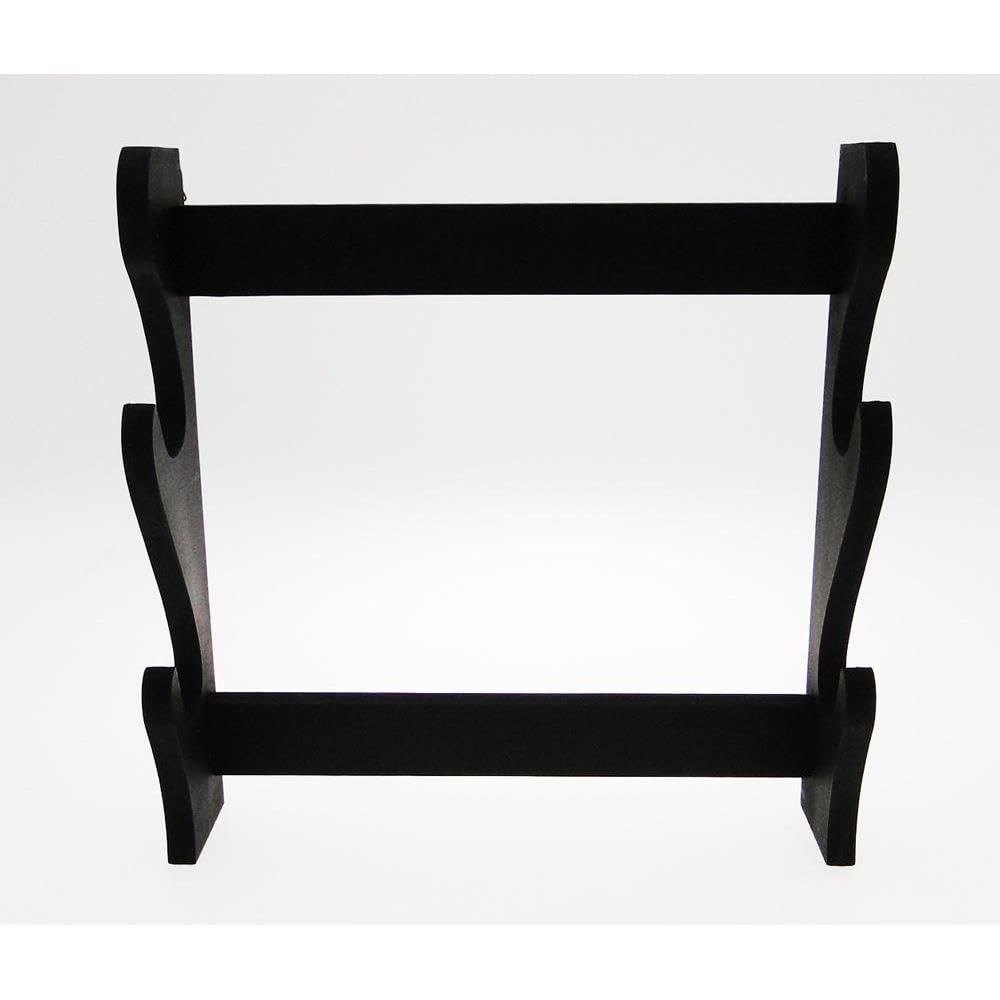Generico Supporto da Muro per Katana in Legno Nero, Espositore a 2 Posti, Portaspada Kake
