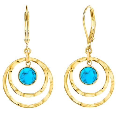 Versatili e Sempre alla Moda: Questi orecchini combinano eleganza classica e stile contemporaneo, perfetti da indossare sia con outfit casual che eleganti. Il design senza tempo con pietra turchese si abbina facilmente a qualsiasi guardaroba, rendendoli un accessorio essenziale per ogni occasione.