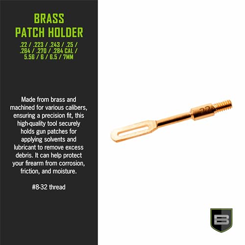 Breakthrough Clean Technologies Brass Patch Holder - Designed for Easily Applying Solvents and Lubricants - Fits ‎.22 / .223 / .243 / .25 / .264 / .270 / .284 Cal / 5.56/6 / 6.5 / 7mm Caliber - Thumbnail 3